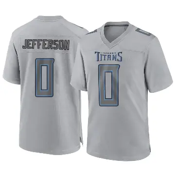 ＃0 Men's Jermar Jefferson Gray Game Tennessee Titans Atmosphere Fashion Jersey