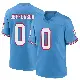 ＃0 Men's Jermar Jefferson Light Blue Game Tennessee Titans Oilers Throwback Alternate Jersey