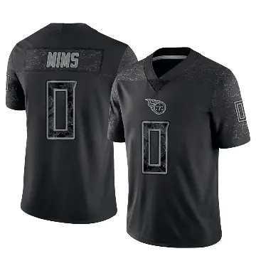 ＃0 Men's Jordan Mims Black Limited Tennessee Titans Reflective Jersey