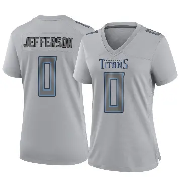 ＃0 Women's Jermar Jefferson Gray Game Tennessee Titans Atmosphere Fashion Jersey