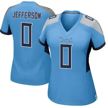 ＃0 Women's Jermar Jefferson Light Blue Game Tennessee Titans Jersey
