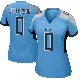 ＃0 Women's Jermar Jefferson Light Blue Game Tennessee Titans Jersey