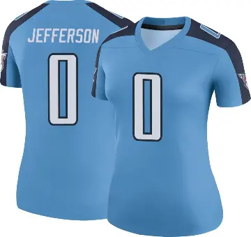 ＃0 Women's Jermar Jefferson Light Blue Legend Tennessee Titans Color Rush Jersey