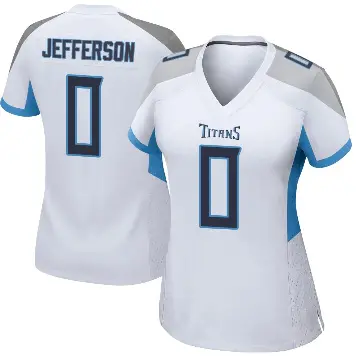＃0 Women's Jermar Jefferson White Game Tennessee Titans Jersey
