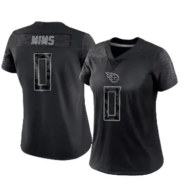 ＃0 Women's Jordan Mims Black Limited Tennessee Titans Reflective Jersey