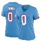 ＃0 Women's Jordan Mims Light Blue Game Tennessee Titans Oilers Throwback Alternate Jersey