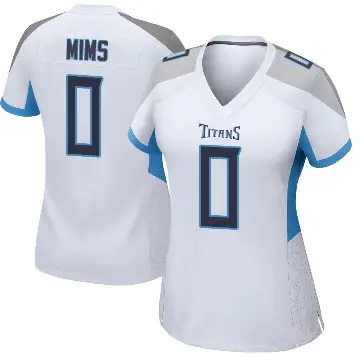 ＃0 Women's Jordan Mims White Game Tennessee Titans Jersey
