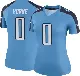 ＃0 Women's Timmy Horne Light Blue Legend Tennessee Titans Color Rush Jersey