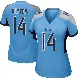 ＃14 Women's Ramel Keyton Light Blue Game Tennessee Titans Jersey