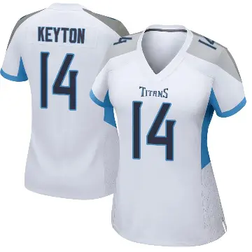 ＃14 Women's Ramel Keyton White Game Tennessee Titans Jersey