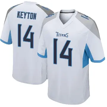 ＃14 Youth Ramel Keyton White Game Tennessee Titans Jersey