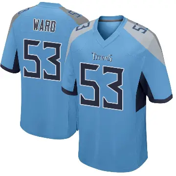 ＃53 Men's Jihad Ward Light Blue Game Tennessee Titans Jersey