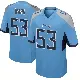 ＃53 Men's Jihad Ward Light Blue Game Tennessee Titans Jersey