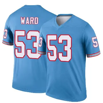＃53 Men's Jihad Ward Light Blue Legend Tennessee Titans Oilers Throwback Jersey