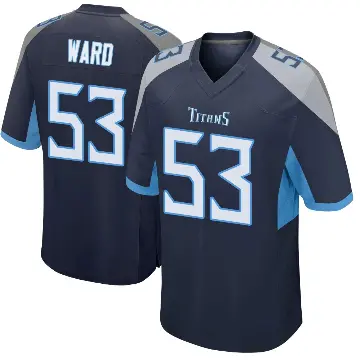 ＃53 Men's Jihad Ward Navy Game Tennessee Titans Jersey
