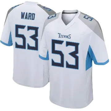 ＃53 Men's Jihad Ward White Game Tennessee Titans Jersey