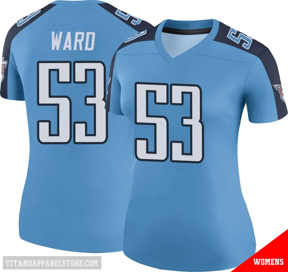 ＃53 Women's Jihad Ward Light Blue Legend Tennessee Titans Color Rush Jersey