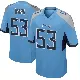 ＃53 Youth Jihad Ward Light Blue Game Tennessee Titans Jersey