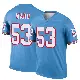 ＃53 Youth Jihad Ward Light Blue Legend Tennessee Titans Oilers Throwback Jersey