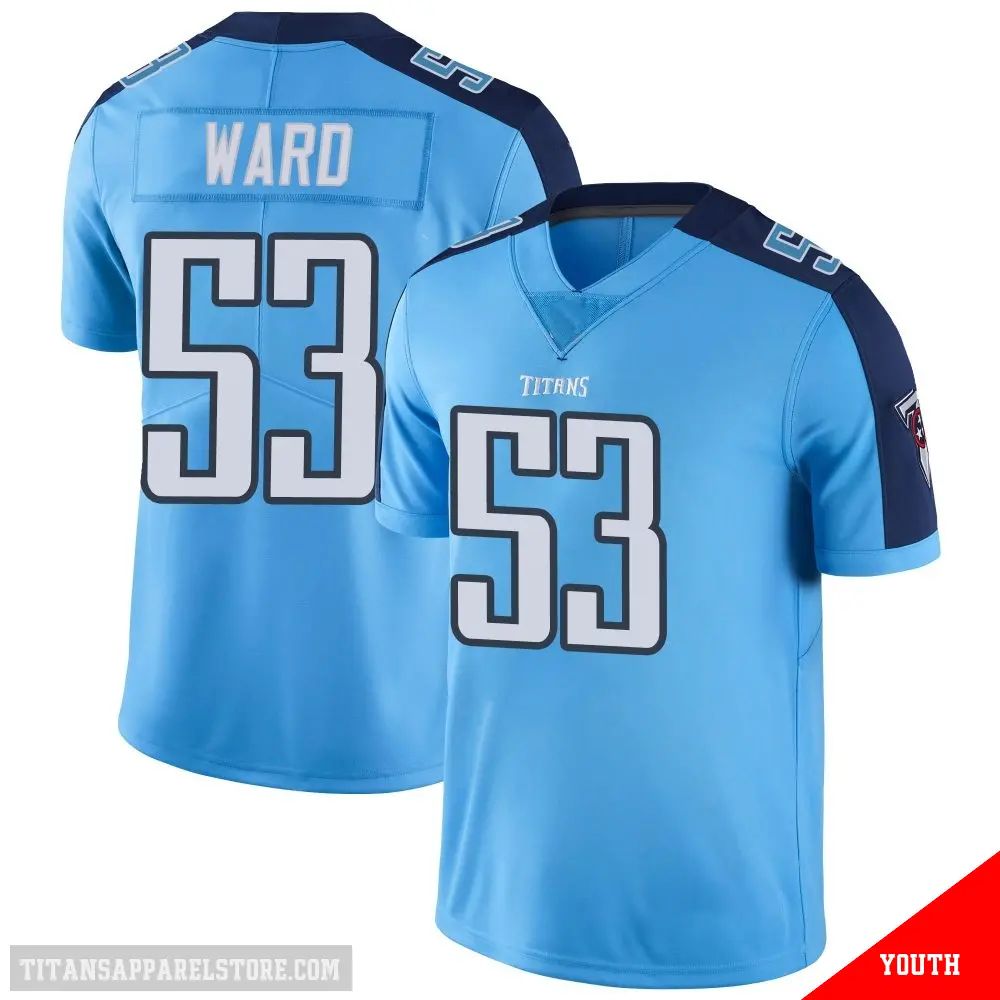 ＃53 Youth Jihad Ward Light Blue Limited Tennessee Titans Color Rush Jersey