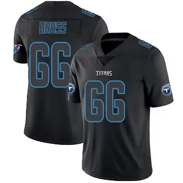 ＃66 Men's Logan Bruss Black Impact Limited Tennessee Titans Jersey