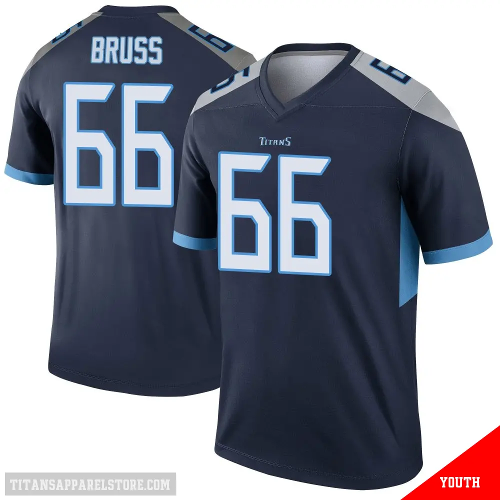 ＃66 Youth Logan Bruss Navy Legend Tennessee Titans Jersey