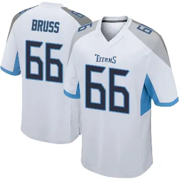 ＃66 Youth Logan Bruss White Game Tennessee Titans Jersey