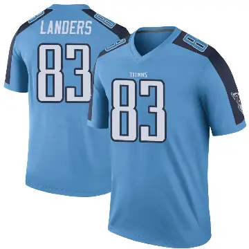 ＃83 Men's Matt Landers Light Blue Legend Tennessee Titans Color Rush Jersey