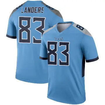 ＃83 Men's Matt Landers Light Blue Legend Tennessee Titans Jersey