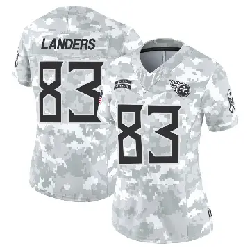 ＃83 Women's Matt Landers Arctic Camo Limited Tennessee Titans 2024 Salute to Service Jersey