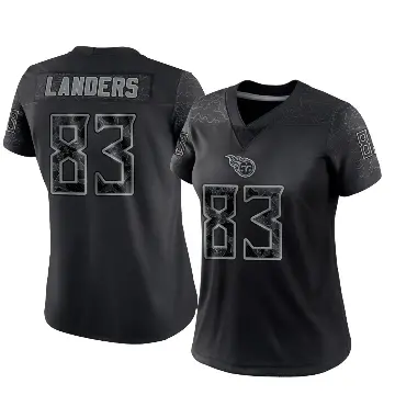 ＃83 Women's Matt Landers Black Limited Tennessee Titans Reflective Jersey