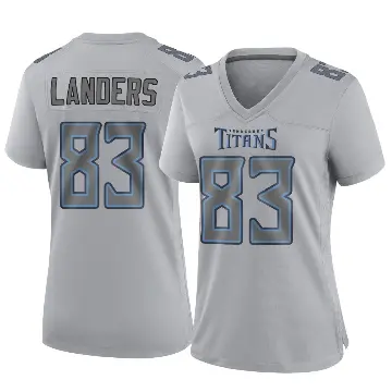＃83 Women's Matt Landers Gray Game Tennessee Titans Atmosphere Fashion Jersey