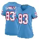 ＃83 Women's Matt Landers Light Blue Game Tennessee Titans Oilers Throwback Alternate Jersey