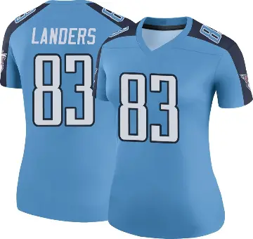＃83 Women's Matt Landers Light Blue Legend Tennessee Titans Color Rush Jersey