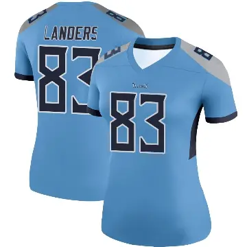 ＃83 Women's Matt Landers Light Blue Legend Tennessee Titans Jersey