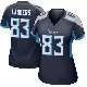 ＃83 Women's Matt Landers Navy Game Tennessee Titans Jersey