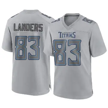 ＃83 Youth Matt Landers Gray Game Tennessee Titans Atmosphere Fashion Jersey