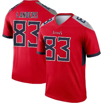 ＃83 Youth Matt Landers Red Legend Tennessee Titans Inverted Jersey